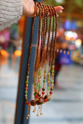 Kynam Agarwood Necklace, Jade, Carnelian, 16mm Focal Bead