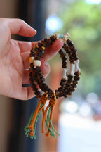 Kynam Agarwood Bracelet, Mammoth Bone Dog Charm, Turquoise, Adjustable Cord