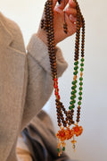 Kynam Agarwood Necklace, Jade, South Red Agate & Lotus Pendant