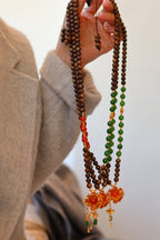 Kynam Agarwood Necklace, Jade, South Red Agate & Lotus Pendant