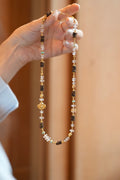 Kynam Agarwood Necklace, White Crystal, Turquoise & Ganesha