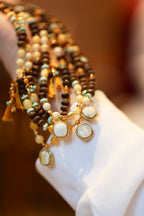 Kynam Agarwood Necklace, Wax Amber, Turquoise & Wax Pendant