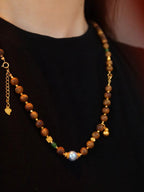 Kynam Agarwood Necklace, Akoya Pearl, Nephrite Jade, 50 cm, Detachable Bracelet