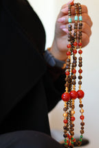 Kynam Agarwood Necklace, South Red Agate, Jadeite & Turquoise, 56cm