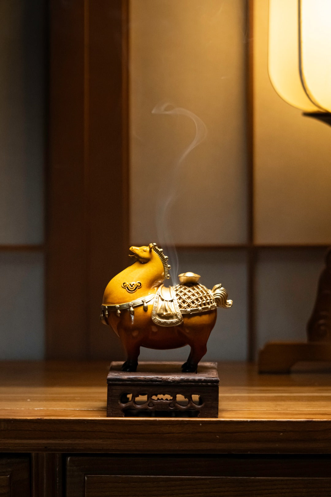 Auspicious Horse Incense Burner, Decorative Figurine, Multiple Colors