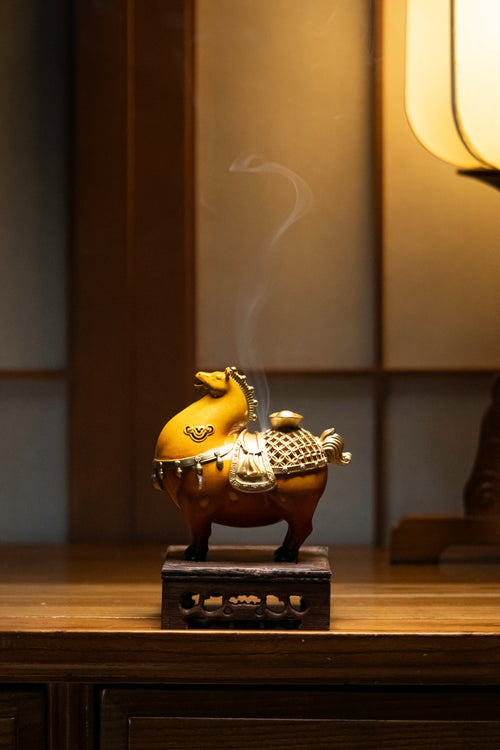 Auspicious Horse Incense Burner, Decorative Figurine, Multiple Colors