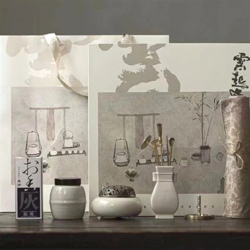 Ceramic Incense Seal Set, White Porcelain, Plant-Ash Glaze