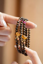 Kynam Agarwood Bracelet, Yellow Tourmaline Butterfly & Coral