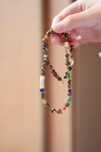 Kynam Agarwood Necklace, South Red, Tibetan Pearl, Jade & Lapis