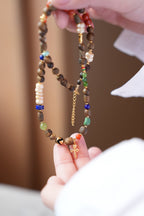 Kynam Agarwood Necklace, South Red, Tibetan Pearl, Jade & Lapis