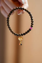 Kynam Agarwood Bracelet, Yellow Tourmaline Butterfly & Coral