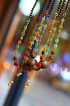 Kynam Agarwood Necklace, Jade, Carnelian, 16mm Focal Bead