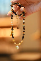 Kynam Agarwood Necklace, Wax Amber, Turquoise & Wax Pendant