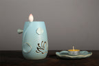 Lotus Ceramic Incense Warmer, Celadon Glaze with Candle Heating