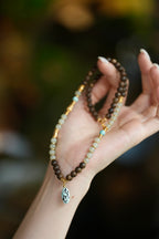 Kynam Agarwood Necklace, Nephrite Jade & Turquoise Drop