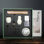 Ceramic Incense Seal Set, White Porcelain, Plant-Ash Glaze