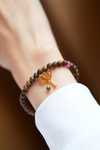 Kynam Agarwood Bracelet, Yellow Tourmaline Butterfly & Coral