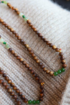 Kynam Agarwood Wrap Bracelet, Jadeite Accents, 6mm