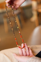 Kynam Agarwood Necklace, South Red Agate, Nephrite Jade & Carnelian