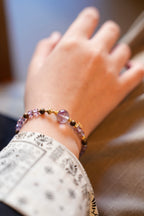 Kynam Agarwood Bracelet, Amethyst, Star Charm, 4mm & 10mm