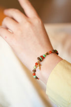 Kynam Agarwood Bracelet, South Red Agate, Turquoise & Pearl Charms