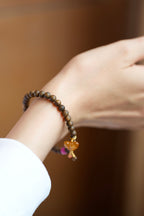 Kynam Agarwood Bracelet, Yellow Tourmaline Butterfly & Coral
