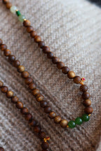 Kynam Agarwood Wrap Bracelet, Jadeite Accents, 6mm