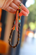 Kynam Agarwood Phone Charm, Turquoise & South Red Agate
