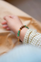 Kynam Agarwood Necklace, Green Aventurine & Peace-Clasp Pendant