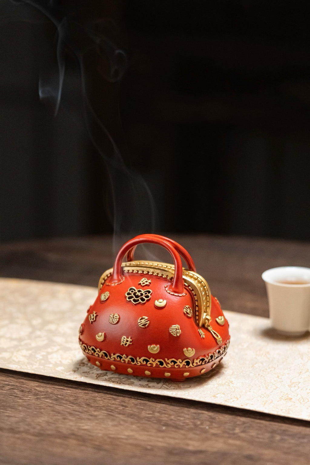 Pure Copper Incense Burner, Fat-Wallet Form, 575g