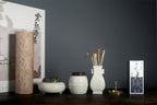 Ceramic Incense Seal Set, White Porcelain, Plant-Ash Glaze