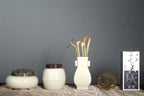 Ceramic Incense Seal Set, White Porcelain, Plant-Ash Glaze