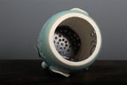 Lotus Ceramic Incense Warmer, Celadon Glaze with Candle Heating