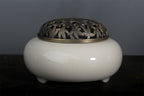 Ceramic Incense Seal Set, White Porcelain, Plant-Ash Glaze