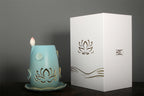 Lotus Ceramic Incense Warmer, Celadon Glaze with Candle Heating