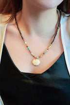 Kynam Agarwood Necklace, White Beeswax Amber Ruyi Pendant