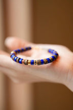 Kynam Agarwood Bracelet, Imperial Lapis Lazuli & White Crystal