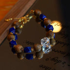 Kynam Agarwood & Lapis Lazuli Bracelet, White Crystal