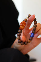 Kynam Agarwood Bracelet, Lapis Lazuli & Ghost-Carved Ball