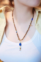 Kynam Agarwood Necklace, Old-Mine Imperial Lapis & Turquoise