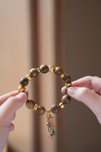 Kynam Agarwood Bracelet, 12mm, Mysore Sandalwood Bone Drop