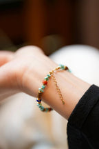 Kynam Agarwood Bracelet, Sky-Blue Turquoise, South Red & Lapis