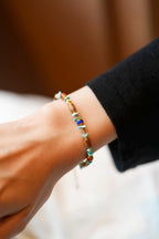 Kynam Agarwood Bracelet, Sky-Blue Turquoise, South Red & Lapis
