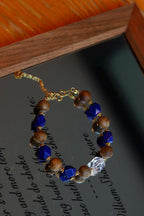 Kynam Agarwood & Lapis Lazuli Bracelet, White Crystal