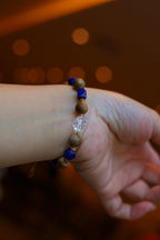 Kynam Agarwood & Lapis Lazuli Bracelet, White Crystal