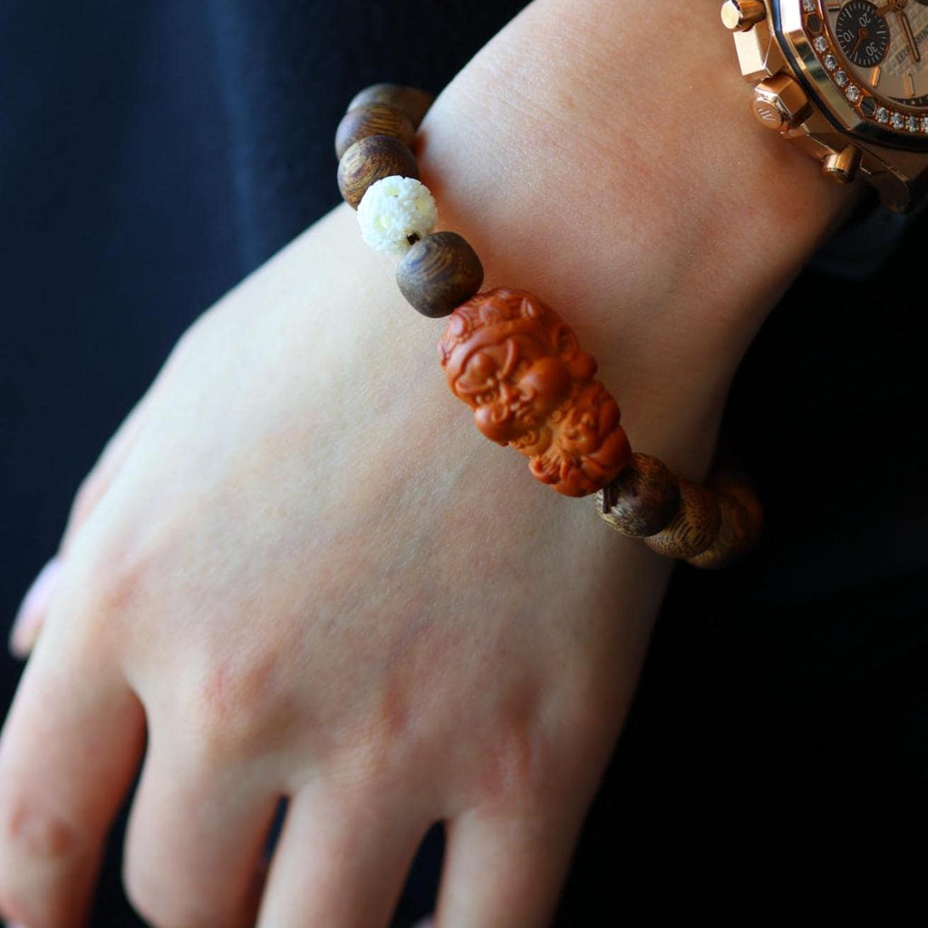 Kynam Agarwood Bracelet, Lapis Lazuli & Ghost-Carved Ball