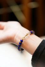 Kynam Agarwood Bracelet, Imperial Lapis Lazuli & White Crystal