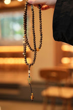 Kynam Agarwood Necklace, Beeswax Amber, Nephrite & Jade