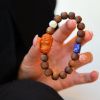 Kynam Agarwood Bracelet, Lapis Lazuli & Ghost-Carved Ball