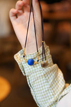 Lapis Lazuli & Agarwood Braided Necklace, Old-Mine Imperial Blue